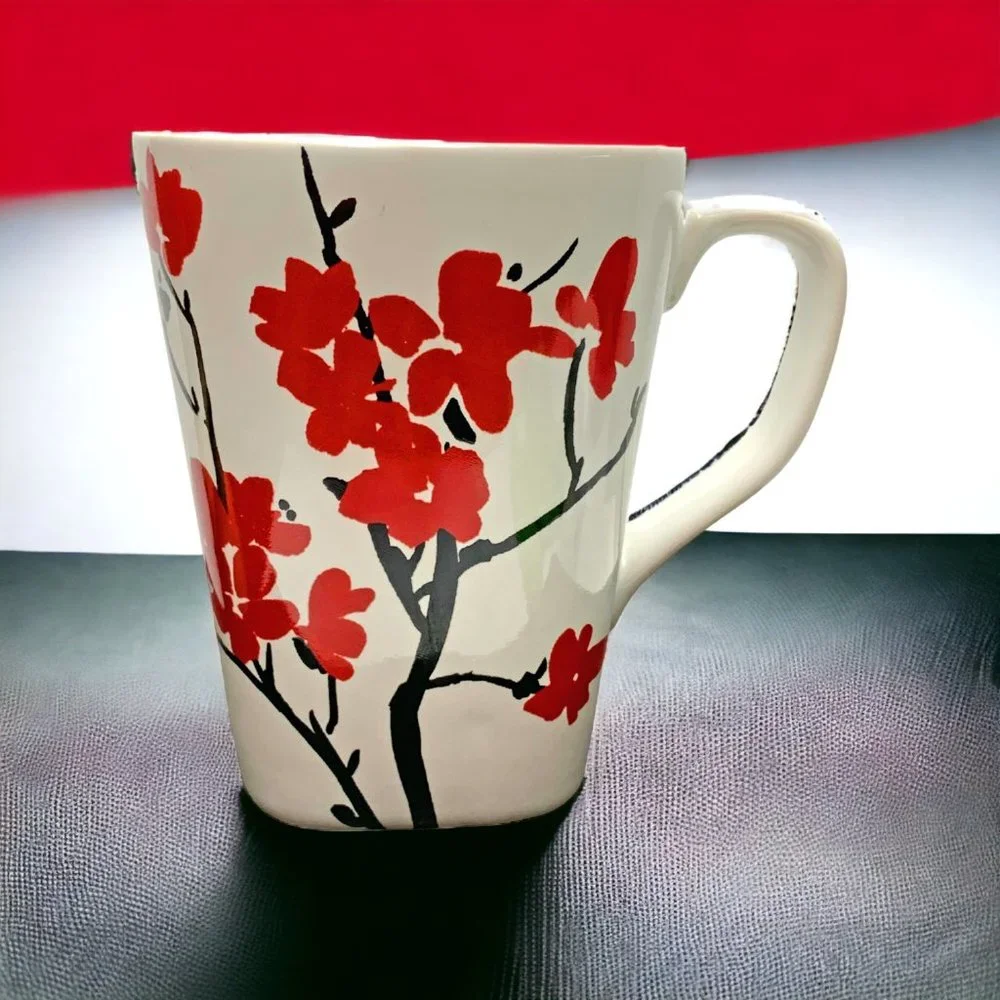 Lot‎ of 2 Coventry Makayla Fine Porcelain Japanese Cherry Blossom Pattern Mugs